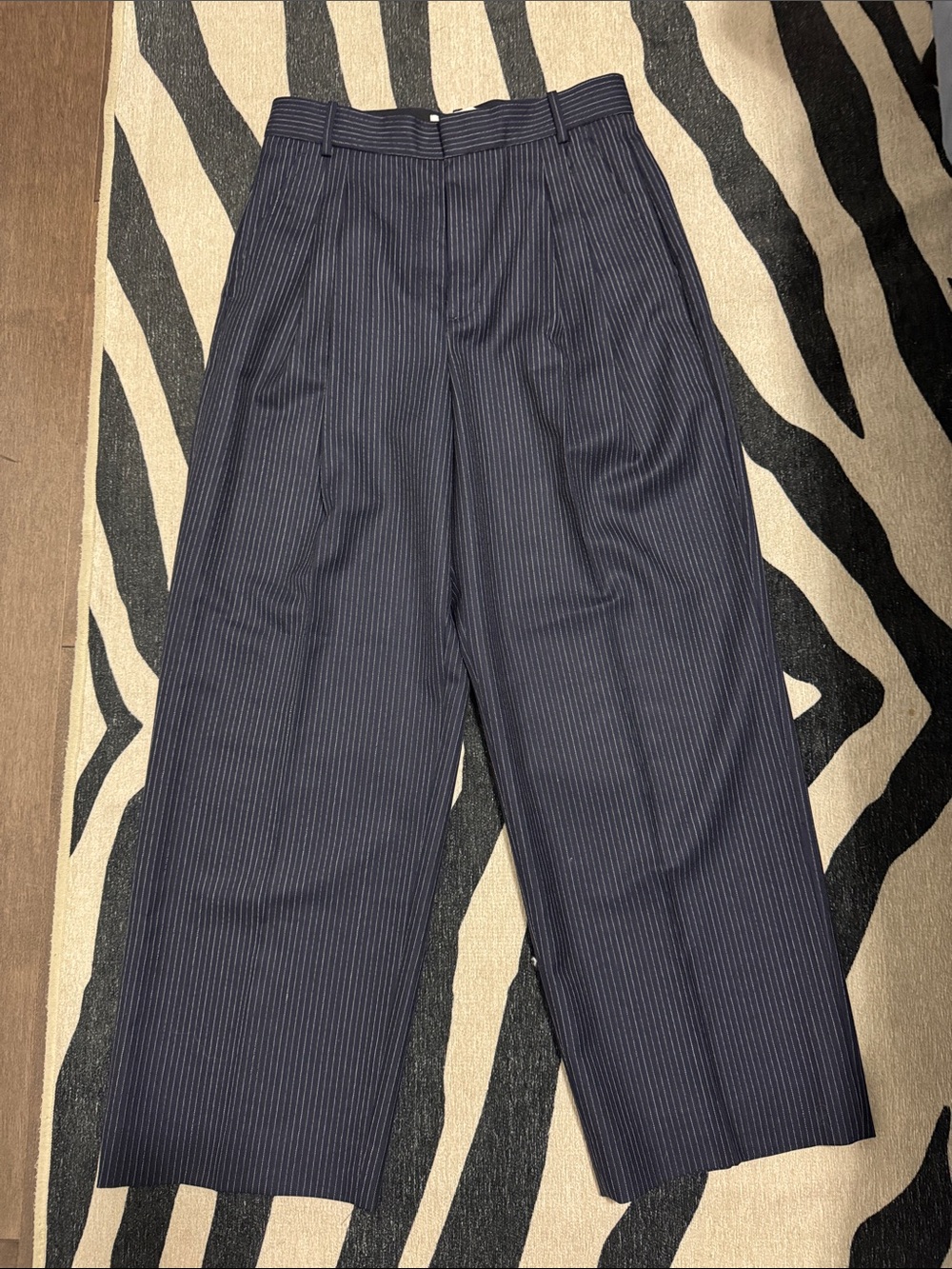 Banana Republic Navy Pinstripe 100% Wool Trousers